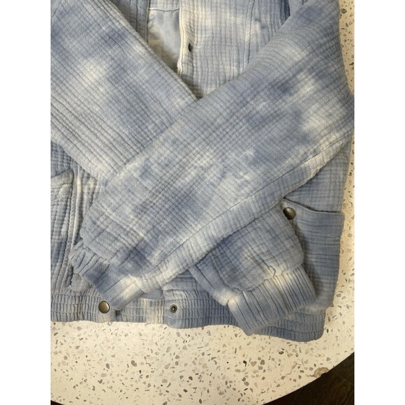 Universal Thread Women Medium Jacket Blue Tie-Dye Bomber Sky Clouds Artist Dream - Picture 7 of 15